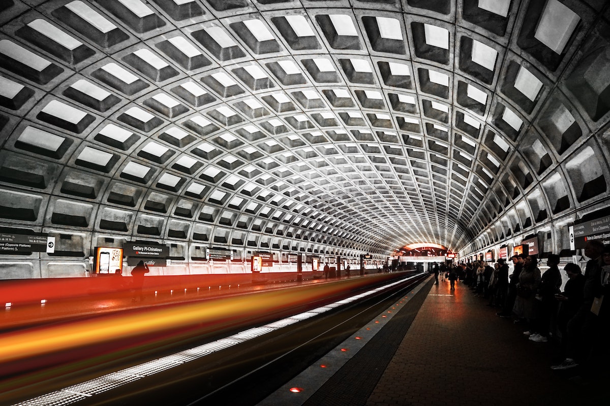 DC Metro train at the platform, Washington DC